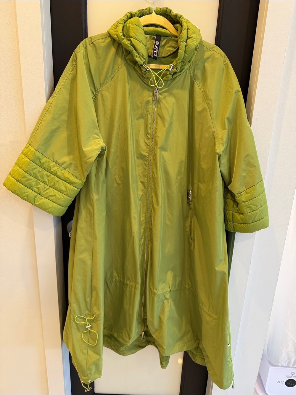 Lightweight Olive Green Hooded Women's Rain Coat